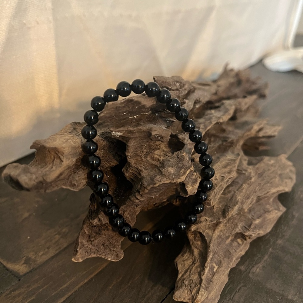 Black Agate Bead Bracelets 3 - Picture 4 of 6